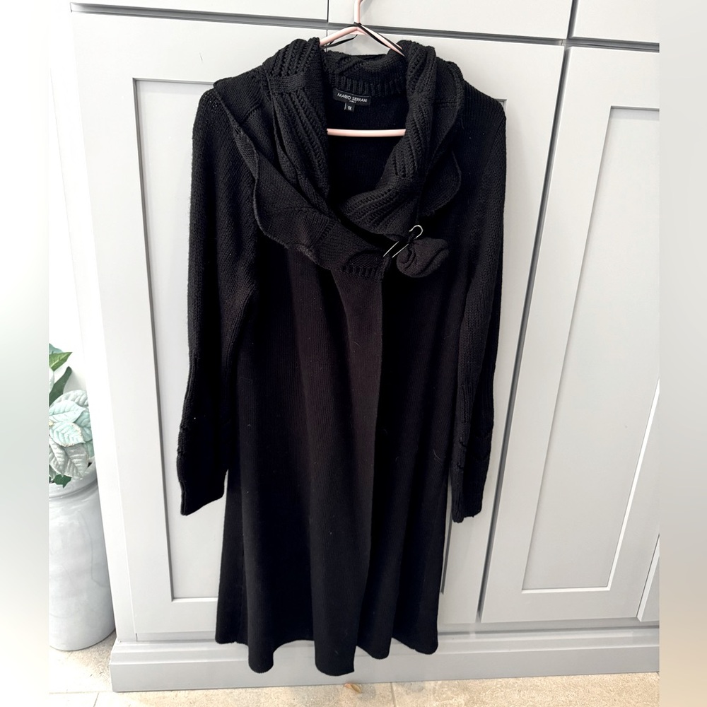 Long black cardigan sweater
